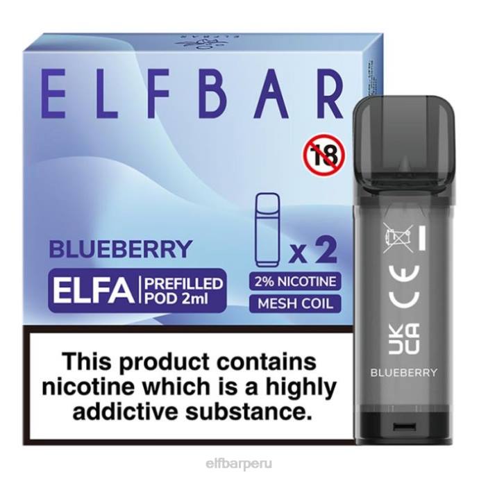 cápsula precargada elfbar elfa - 2 ml - 20 mg (paquete de 2) 06XD106 arándano