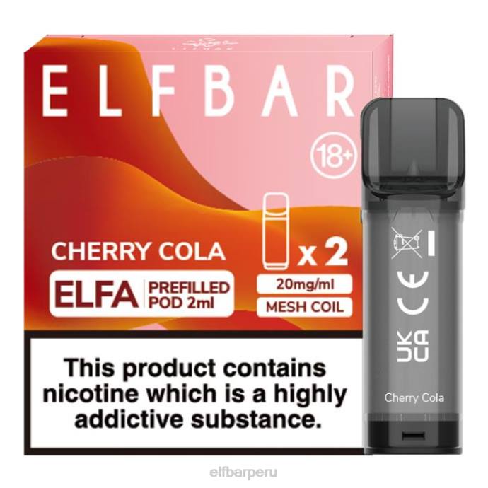 cápsula precargada elfbar elfa - 2 ml - 20 mg (paquete de 2) 06XD113 cola de cereza
