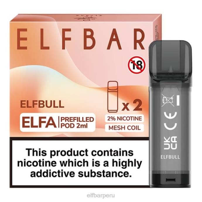 cápsula precargada elfbar elfa - 2 ml - 20 mg (paquete de 2) 06XD128 toro elfo