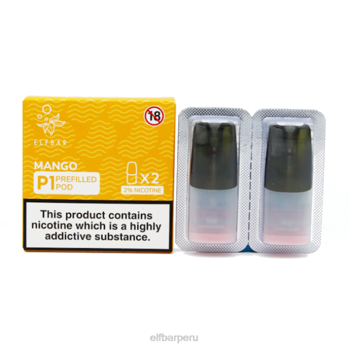 elfbar mate 500 p1 cápsulas precargadas - 20 mg (paquete de 2) 06XD153 mango
