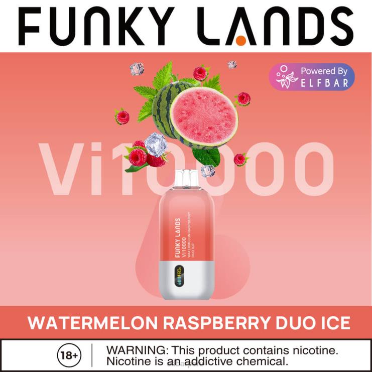 6DJVV152 ELFBAR funky lands mejor sabor vape desechable vi10000 serie helada sandía frambuesa dúo hielo
