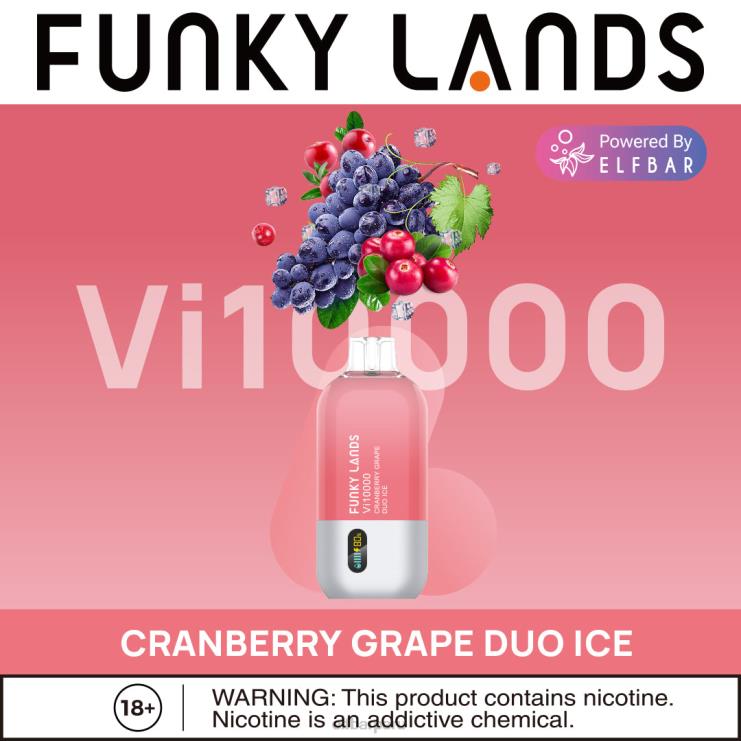 6DJVV156 ELFBAR funky lands mejor sabor vape desechable vi10000 serie helada hielo dúo de uva y arándano