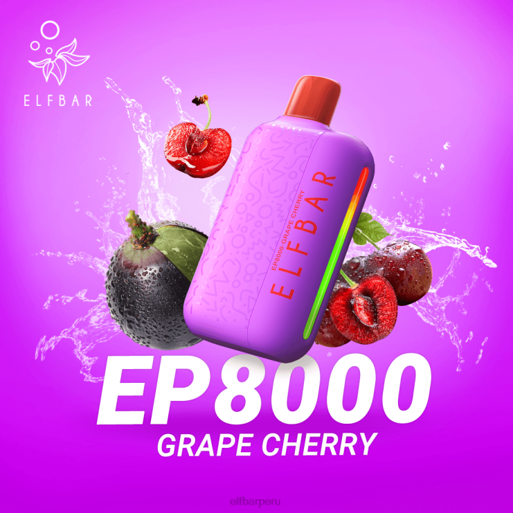 6DJVV57 ELFBAR vape desechable nuevos soplos ep8000 cereza de uva