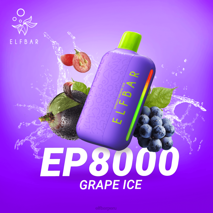 6DJVV59 ELFBAR vape desechable nuevos soplos ep8000 hielo de uva